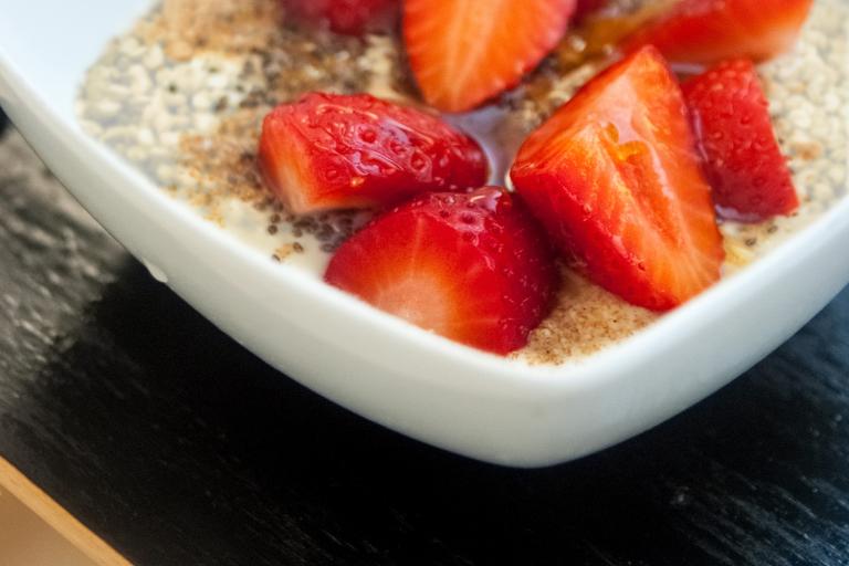 gluten-free porridge with berries and nuts